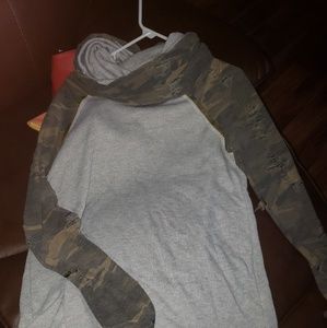 Large camo distressed sleeve